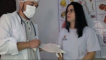 Boy fucks diminutive gal and cums