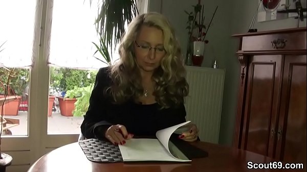Horny German MILF with mega tits fucks her boss